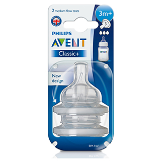 Ty thay Avent Classic cổ rộng 3m+ (2 chiếc) (3 giọt)